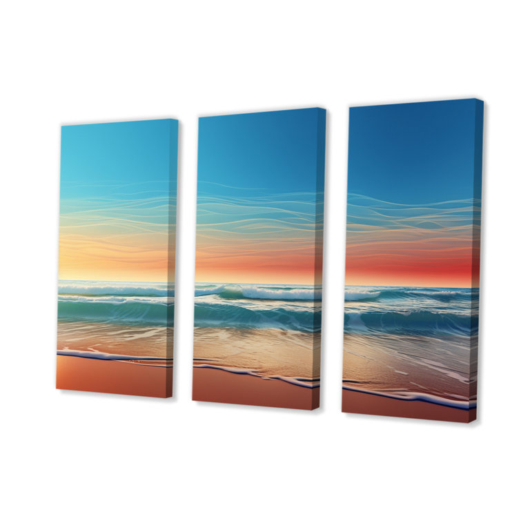 Highland Dunes Coastal Minimalism Photo XIV On Canvas 3 Pieces Print